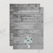 Invitation Turquoise Arbre des Coeurs Dîner de répétition Mar (Devant / Derrière)