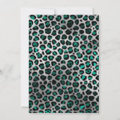 Invitation Turquoise Argent Léopard Peint en Noir 40e Anniver (Dos)