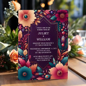 Invitation Turquoise automne riche Gem Bold Bijoux Mariage To