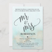 Invitation Turquoise avec de l'or avant de faire M. & Mme Cou (Devant)