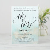 Invitation Turquoise avec de l'or avant de faire M. & Mme Cou (Debout devant)