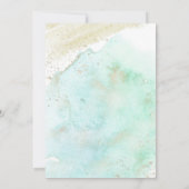 Invitation Turquoise avec de l'or avant de faire M. & Mme Cou (Dos)