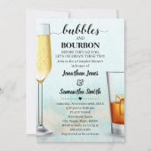 Invitation Turquoise avec Gold Bubbles & Bourbon Ocean Douche (Devant)