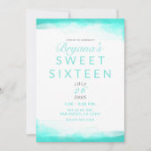 Invitation Turquoise Beach Aqua Aquarelle Moderne Chic Sweet  (Devant)