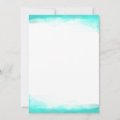Invitation Turquoise Beach Aqua Aquarelle Moderne Chic Sweet  (Dos)