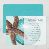 Invitation Turquoise Beach Tropical Christmas Party Invitatio (Devant / Derrière)