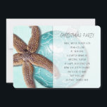 Invitation Turquoise Beach Tropical Christmas Party Invitatio<br><div class="desc">Invitation turquoise de vacances plage avec étoiles de mer et décoration. Utilisez ce modèle unique pour les invités invitations à une fête de Noël tropicale. Customiser deux zones de texte avec titre et libellé au paragraphe.</div>