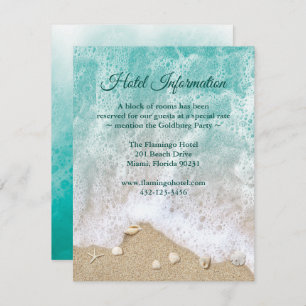 Invitation Turquoise Beach Waves Bat mitzvah Info Hôtel