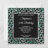 Invitation Turquoise Black and Silver Leopard Glam 50e annive (Devant)