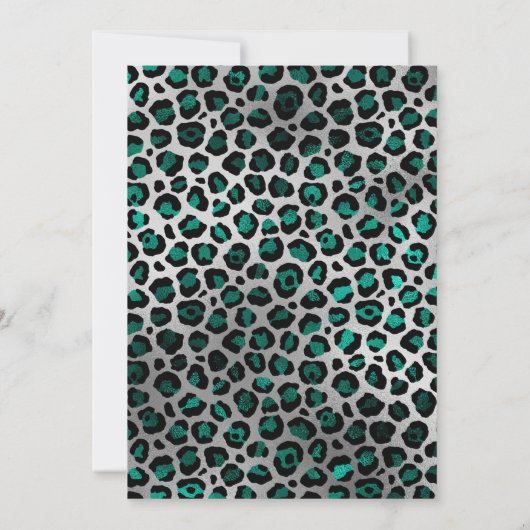 Invitation Turquoise Black and Silver Leopard Glam 50e annive (Dos)