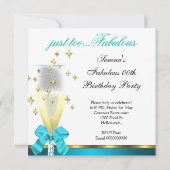 Invitation Turquoise Black Blanc Or Fabrique fête d'anniversa (Dos)