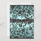 Invitation Turquoise Black Damask Photo Graduation (Dos)