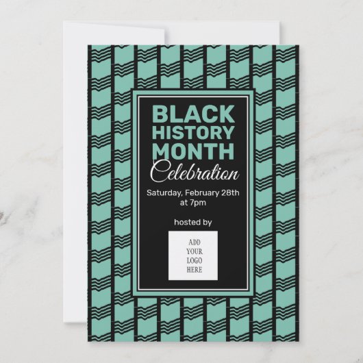 Invitation Turquoise Black History Mois AJOUTER PHOTO LOGO In (Devant)