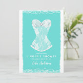 Invitation Turquoise & Blanc Glam Lingerie Party (Debout devant)