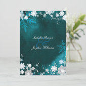 Invitation Turquoise blanc Mariage à bille d'hiver (Debout devant)
