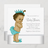 Invitation Turquoise Bleu Africain Américain Bébé Douche fill (Devant / Derrière)