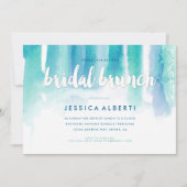 Invitation Turquoise Bleu Aquarelle Laver Bridal Brunch Invit (Devant)