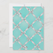 Invitation Turquoise Bleu & Blanc Bows Sweet 16 Party Photo (Dos)