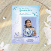 Invitation Turquoise, Bleu Clair Quinceañera