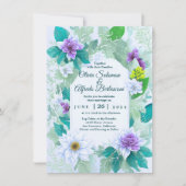 Invitation Turquoise bleu élégant moderne whimsic mariage thè (Devant)