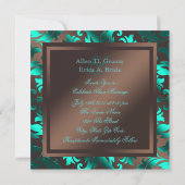Invitation Turquoise Bleu et Chocolat Mariage Brown (Dos)