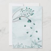 Invitation turquoise bleu feuille fleurie douche à nuptiale (Dos)