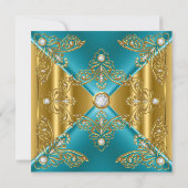 Invitation Turquoise Bleu N'importe quel âge Anniversaire Par (Dos)