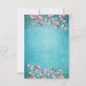 Invitation Turquoise bleu rose japonais cerisier fleurs Maria (Dos)
