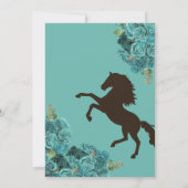 Invitation Turquoise Bleu Rose Ouest Charro Quinceanera (Dos)