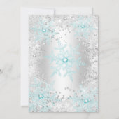 Invitation Turquoise bleu Snowflake Sweet 16 Anniversaire (Dos)