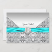 Invitation Turquoise Bleu Toutes les occasions Modèle d'invit (Devant)
