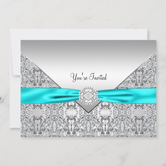 Invitation Turquoise Bleu Toutes les occasions Modèle d'invit (Devant)