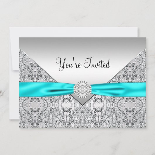 Invitation Turquoise Bleu Toutes les occasions Modèle d'invit (Devant)