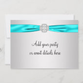 Invitation Turquoise Bleu Toutes les occasions Modèle d'invit (Dos)