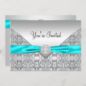 Invitation Turquoise Bleu Toutes les occasions Modèle d'invit (Devant / Derrière)