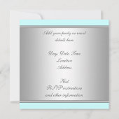 Invitation Turquoise Bleu Toutes les occasions Modèle d'invit (Dos)
