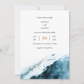 Invitation Turquoise Blue Antarctique Côte Penguin Océan Mari (Devant)