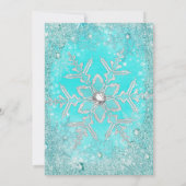 Invitation Turquoise Blue Aqua Silver Winter Wonderland Sweet (Dos)