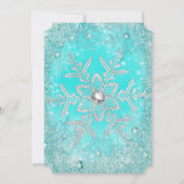 Invitation Turquoise Blue Aqua Silver Winter Wonderland Sweet (Dos)