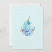 Invitation Turquoise Blue Aqua Taupe Citrouille Thanksgiving (Dos)