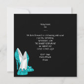 Invitation Turquoise Blue Bachelorette Fête Chaussures Corset (Dos)