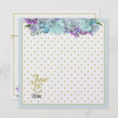 Invitation Turquoise Blue Bouquet Mariage Suite Fête des mari (Devant / Derrière)