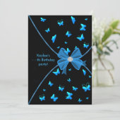 Invitation Turquoise Blue Butterfly Girls Birthday Party Invi (Debout devant)