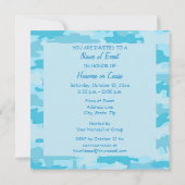 Invitation Turquoise Blue Camo Camouflage Party Event (Dos)