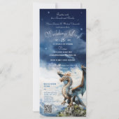 Invitation Turquoise Blue Celtic Dragon Mariage (Dos)