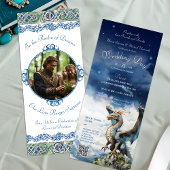 Invitation Turquoise Blue Celtic Dragon Mariage