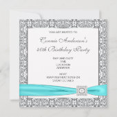 Invitation Turquoise Blue Classy 40e anniversaire (Dos)