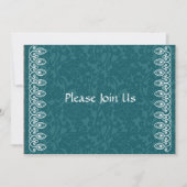 Invitation Turquoise Blue Damask (Devant)