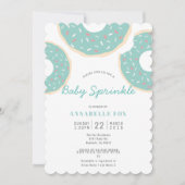 Invitation Turquoise Blue Donut Baby Sprinkle Douche (Devant)