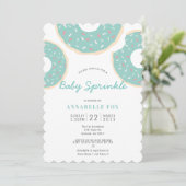 Invitation Turquoise Blue Donut Baby Sprinkle Douche (Debout devant)